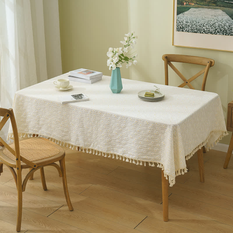 SUENTA Baumwolltischdecke Mit Gänseblümchenmuster Heimelig