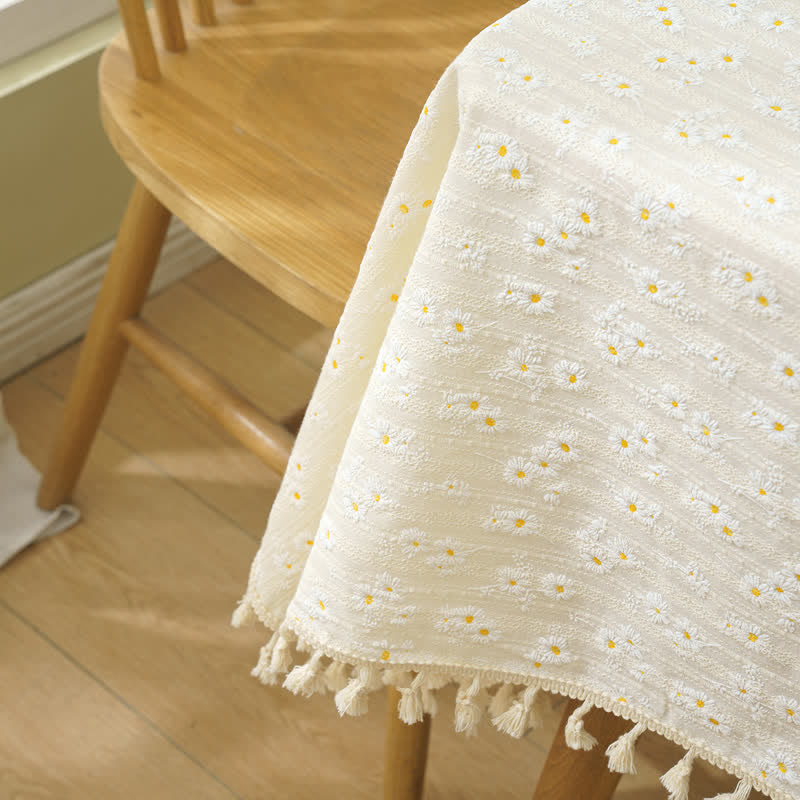 SUENTA Baumwolltischdecke Mit Gänseblümchenmuster Heimelig