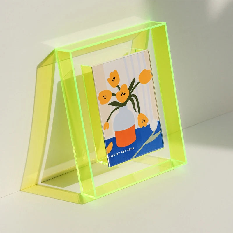 SUENTA Bilderrahmen 19,5 X 14,5 cm Acryl Kratzfestes Design Neongrün
