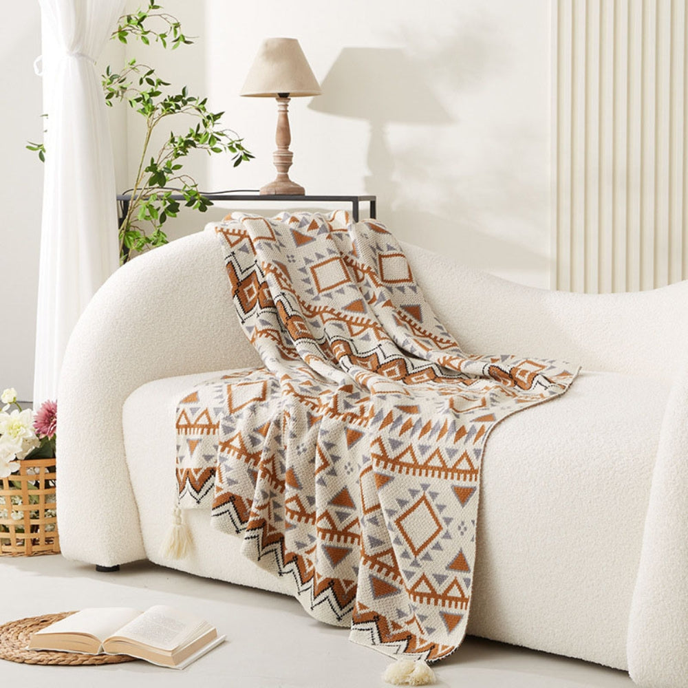 SUENTA Boho Chic Decke Mit Fransen Wärme Und Stil Für Sofa