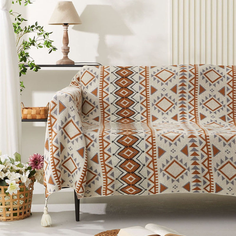 SUENTA Boho Chic Decke Mit Fransen Wärme Und Stil Für Sofa