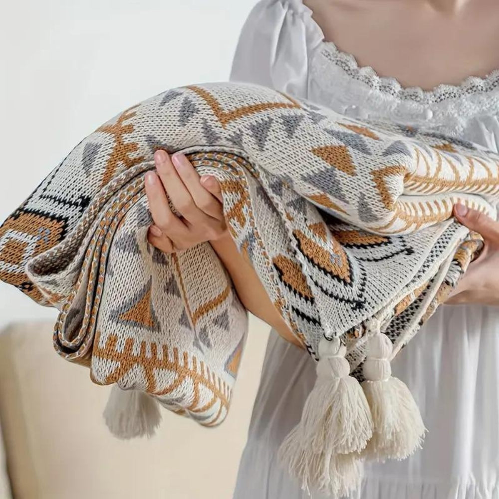 SUENTA Boho Chic Decke Mit Fransen Wärme Und Stil Für Sofa