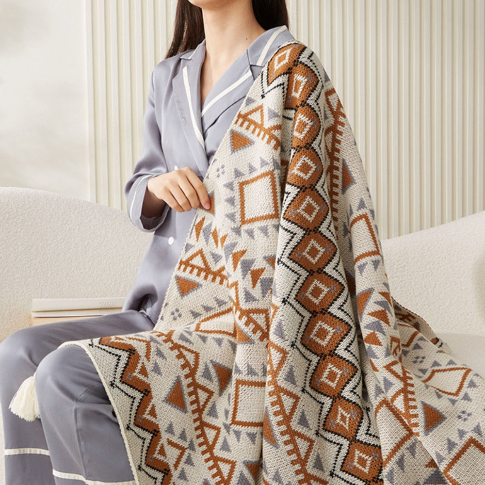 SUENTA Boho Chic Decke Mit Fransen Wärme Und Stil Für Sofa
