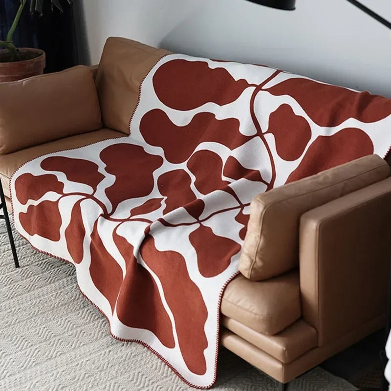 SUENTA Bunte Heimdecke 130x180 cm mit Fransen – Polyester/Baumwolle