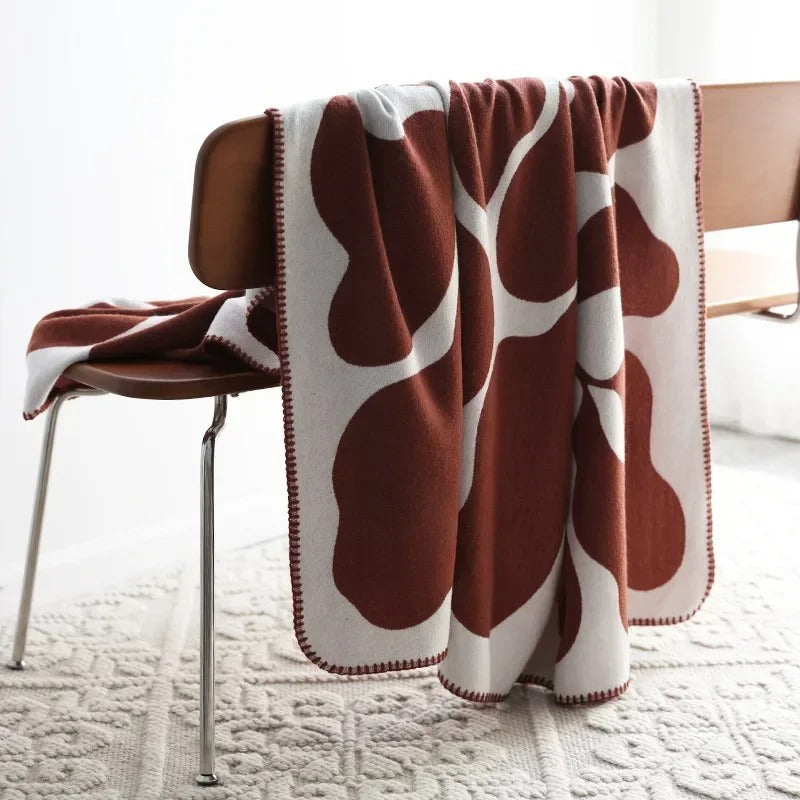 SUENTA Bunte Heimdecke 130x180 cm mit Fransen – Polyester/Baumwolle