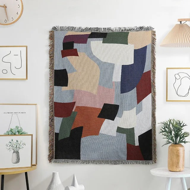 SUENTA Bunte Jacquard-Decke aus Polyester und Baumwolle – 130x160 cm Default