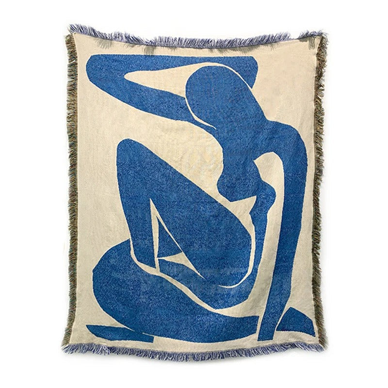 SUENTA Bunte Kuscheldecke aus Polyester und Baumwolle – 130x160 cm