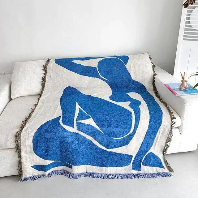 SUENTA Bunte Kuscheldecke aus Polyester und Baumwolle – 130x160 cm