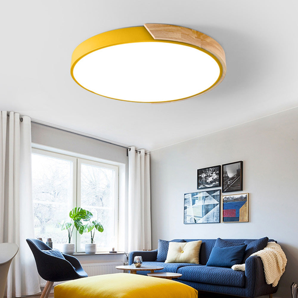 SUENTA Bunte Runde LED Deckenleuchten Einfaches Modernes Design Gelb