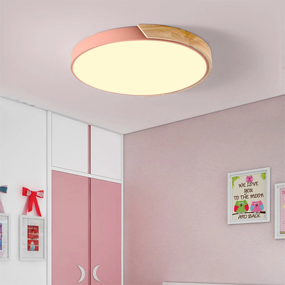 SUENTA Bunte Runde LED Deckenleuchten Einfaches Modernes Design Rosa Warmes Licht