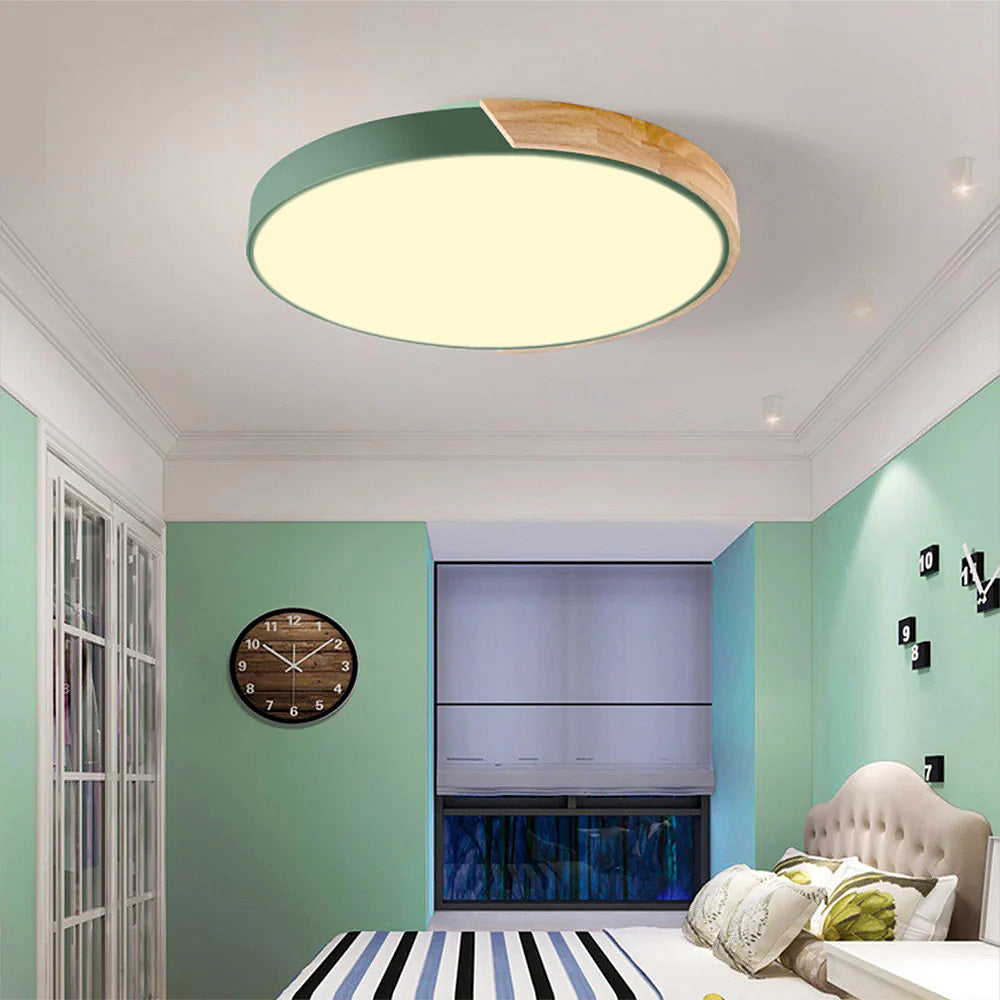 SUENTA Bunte Runde LED Deckenleuchten Einfaches Modernes Design Grün Warmes Licht