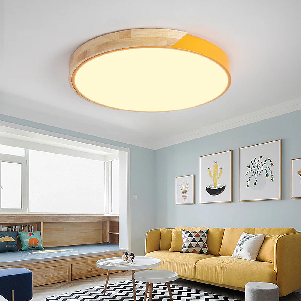 SUENTA Bunte Runde LED Deckenleuchten Einfaches Modernes Design Gelb Warmes Licht