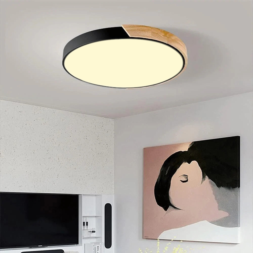 SUENTA Bunte Runde LED Deckenleuchten Einfaches Modernes Design Schwarz Warmes Licht