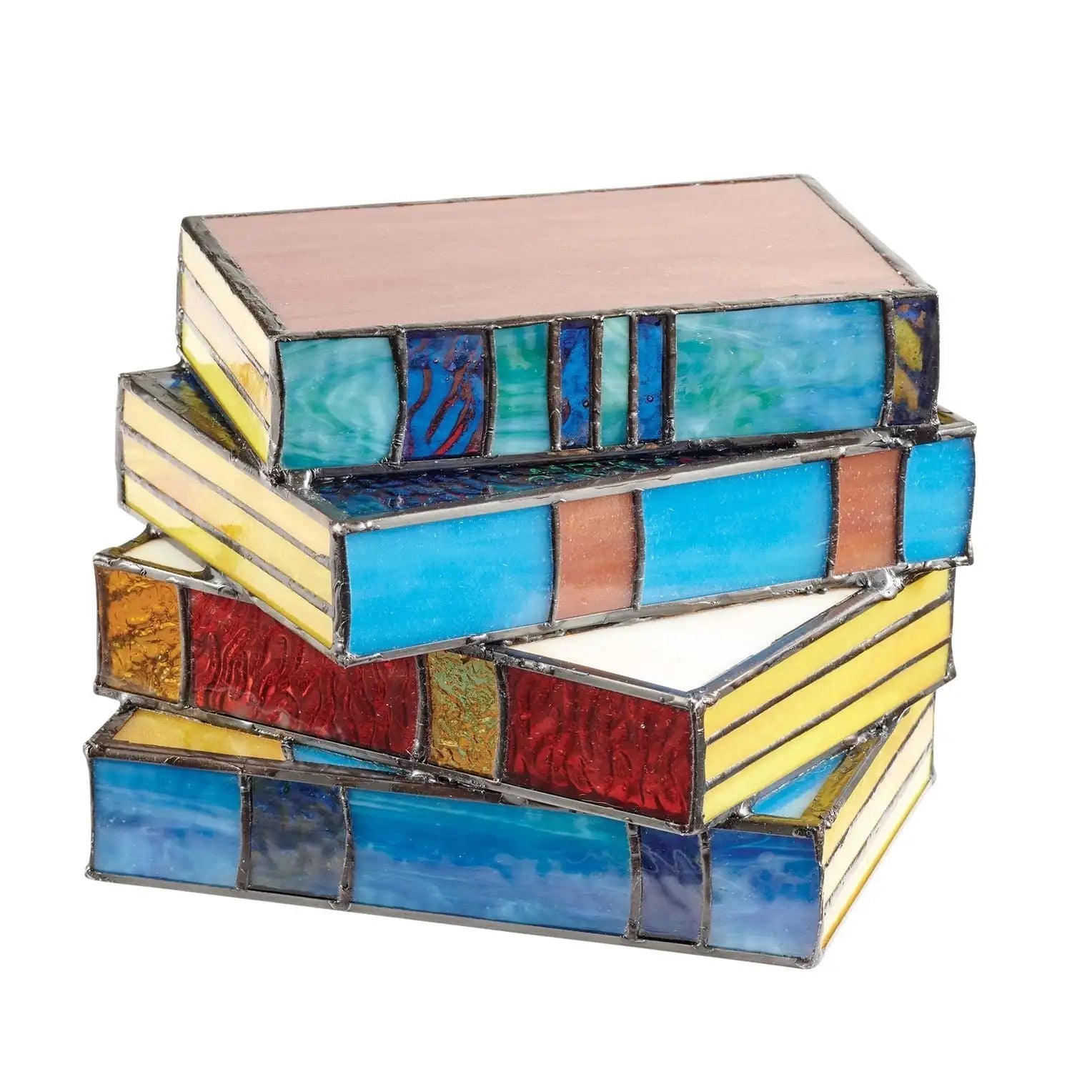 SUENTA Buntglas Bücherlampe Kunstvolle Glaslampe Für Bücher