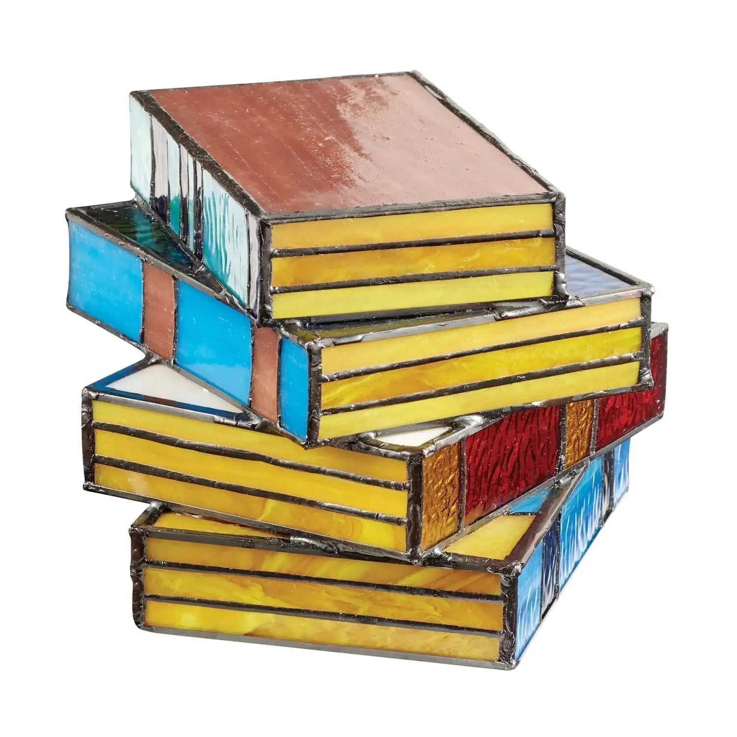 SUENTA Buntglas Bücherlampe Kunstvolle Glaslampe Für Bücher