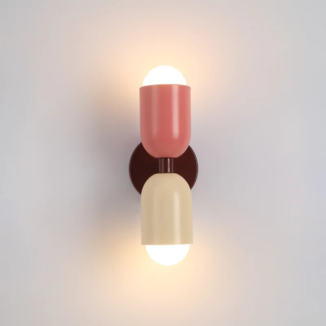 SUENTA Design Doppelseitige LED Wandleuchte In Grün Pink Rot Rosa-Weiß
