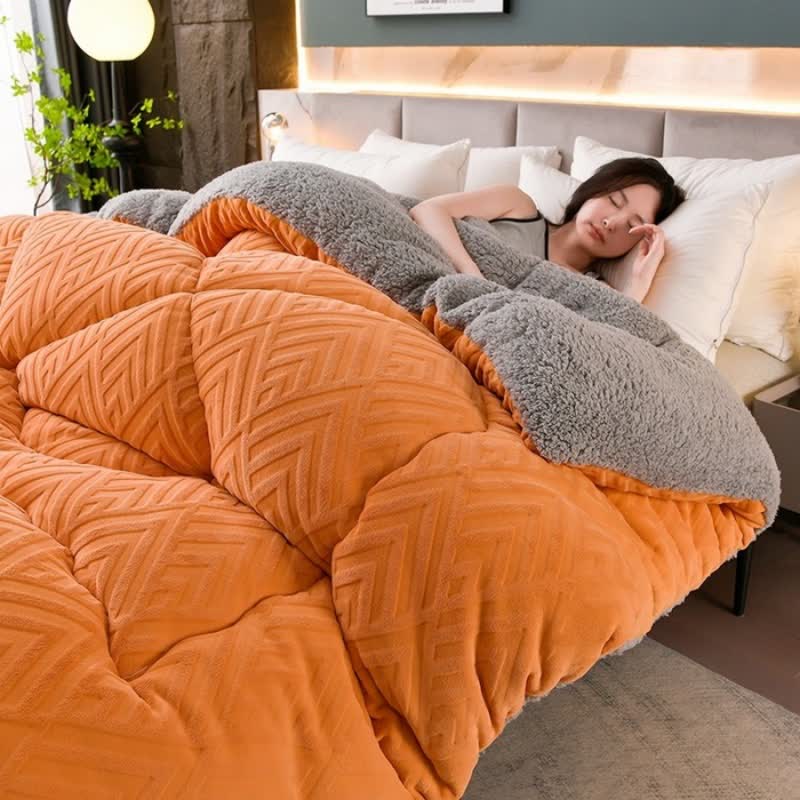 SUENTA Dicke Sherpa Winterdecke Mit Flauschigem Steppkern Extra Warm