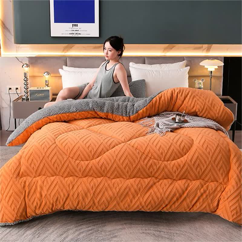 SUENTA Dicke Sherpa Winterdecke Mit Flauschigem Steppkern Extra Warm