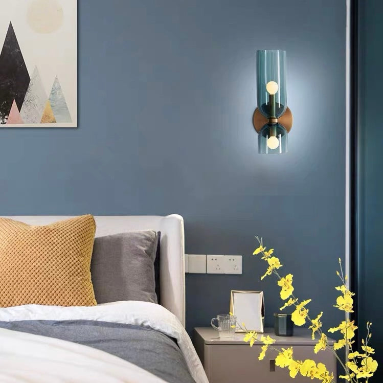 SUENTA Doppelköpfige Glas-Wandlampe mit LED – Modernes Design für Schlafzimmer