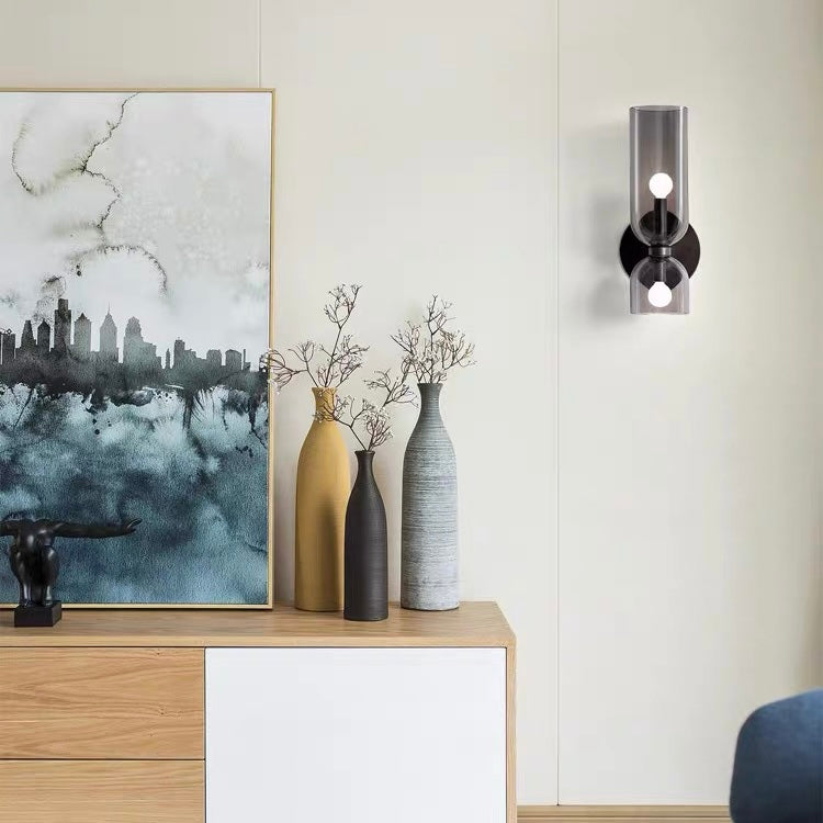 SUENTA Doppelköpfige Glas-Wandlampe mit LED – Modernes Design für Schlafzimmer