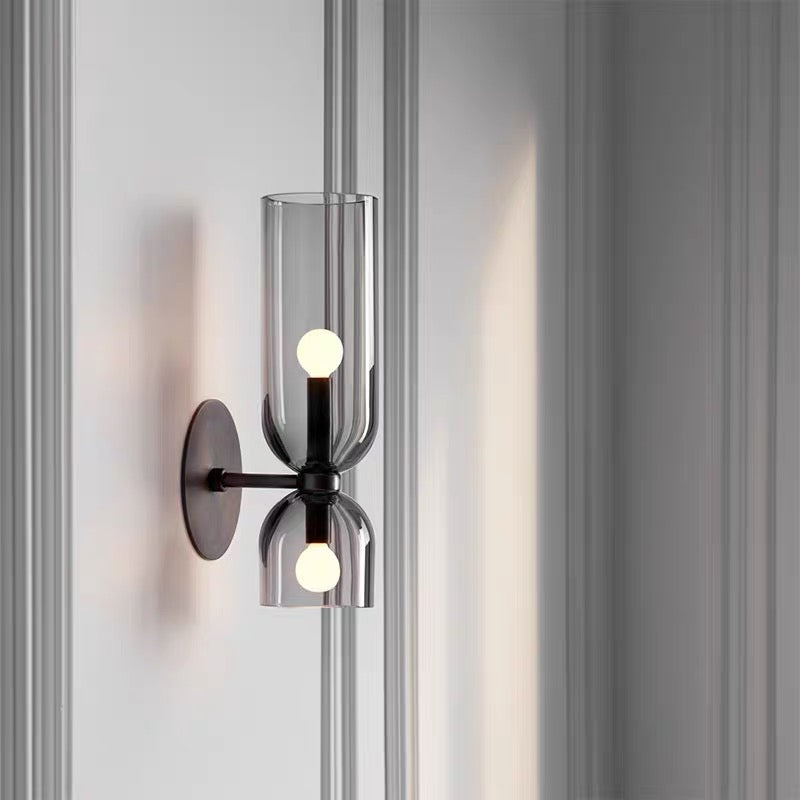 SUENTA Doppelköpfige Glas-Wandlampe mit LED – Modernes Design für Schlafzimmer