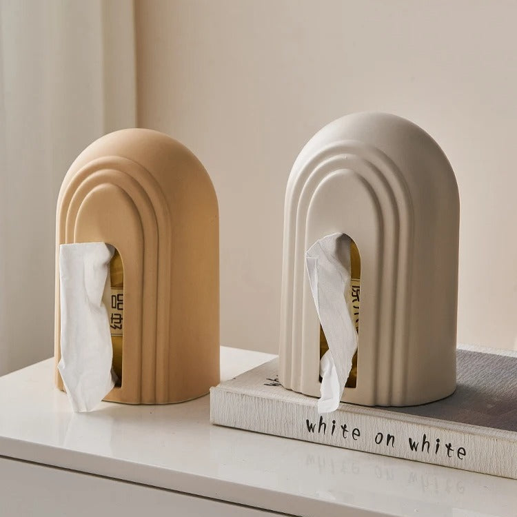 SUENTA Elegante Keramik Taschentuchbox in Weiß – Modernes Design für Wohnräume