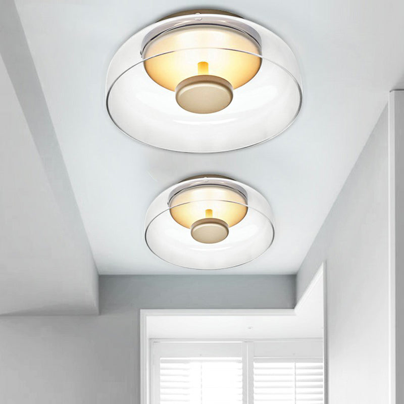 SUENTA Elegante LED Deckenleuchte Aus Glas Für Moderne Wohnräume Bernstein
