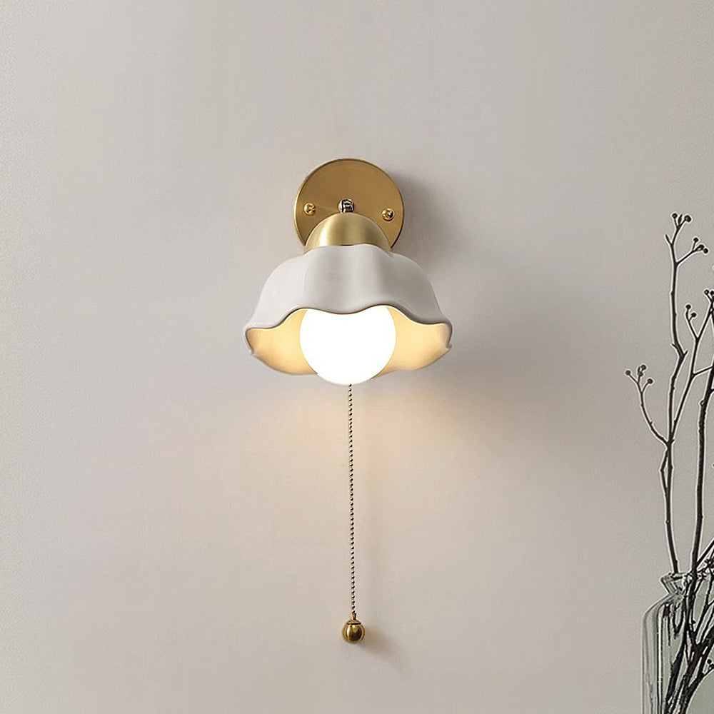 SUENTA Elegante Ombre Wandlampe Vintage Blumenrahmen Weiß Gold Default