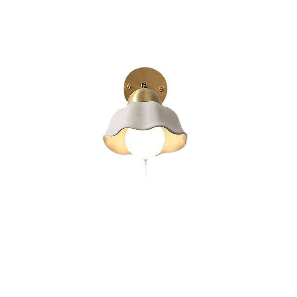 SUENTA Elegante Ombre Wandlampe Vintage Blumenrahmen Weiß Gold