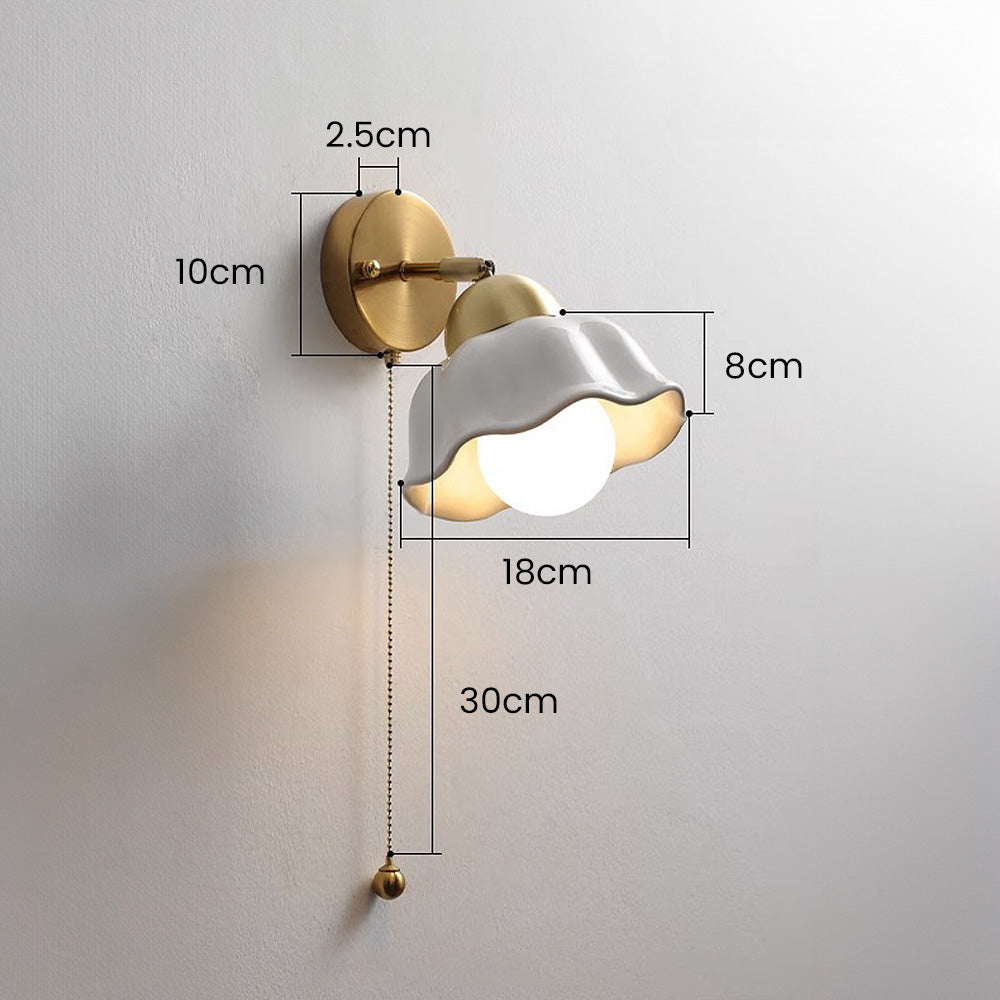 SUENTA Elegante Ombre Wandlampe Vintage Blumenrahmen Weiß Gold