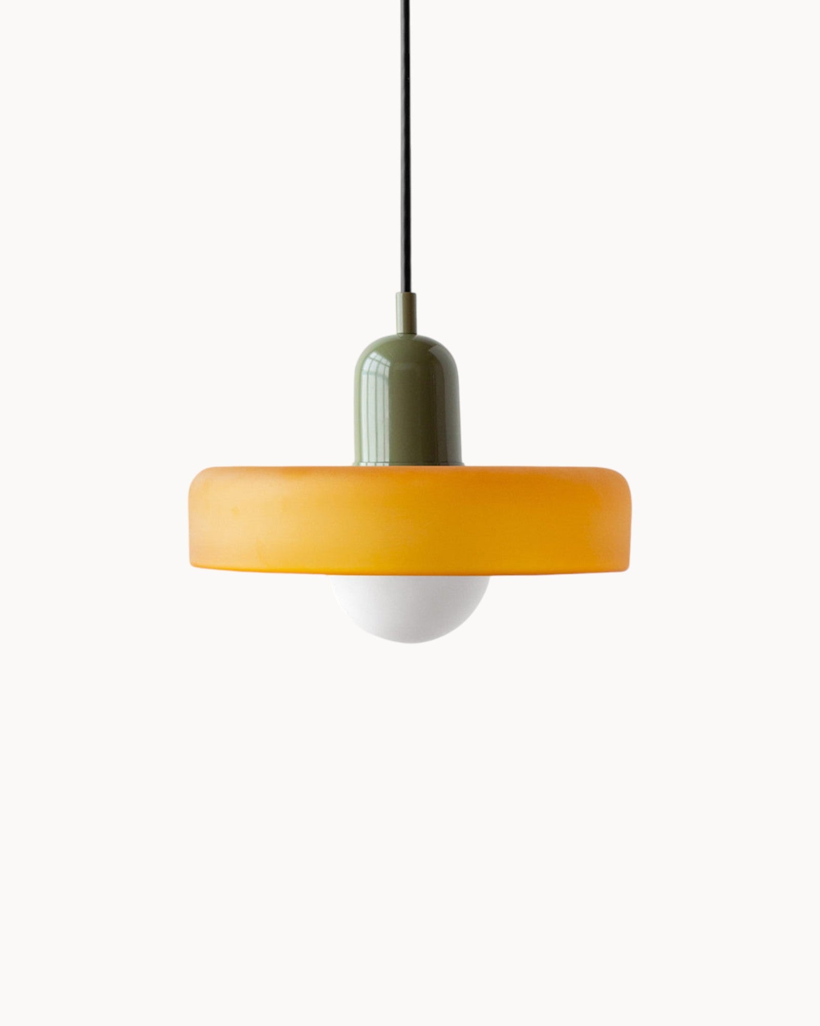 SUENTA Elegante Pendelleuchte mit Verstellbarer Höhe für Esszimmer und Flure Dunkelgrün-Orange