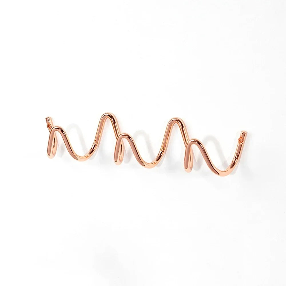 SUENTA Eleganter Wandhaken aus Schmiedeeisen – 33 x 6,5 cm, Garderobenhaken Wandmontage Roségold