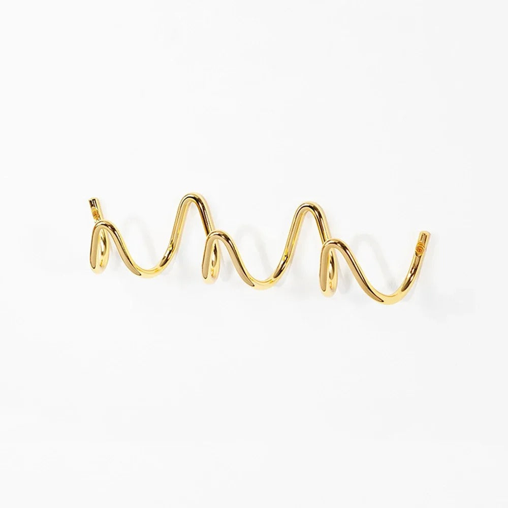 SUENTA Eleganter Wandhaken aus Schmiedeeisen – 33 x 6,5 cm, Garderobenhaken Wandmontage Gold