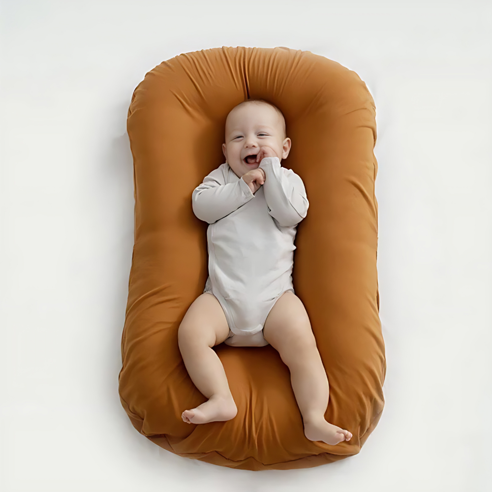 SUENTA Ergonomisches Babykissen Für Sicheres Weiches Schlafen Braun