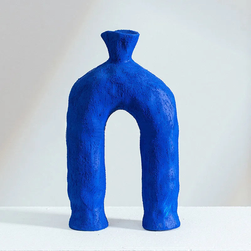 SUENTA Fayla Keramikvase mit einzigartiger Form – 3 Farben Blau