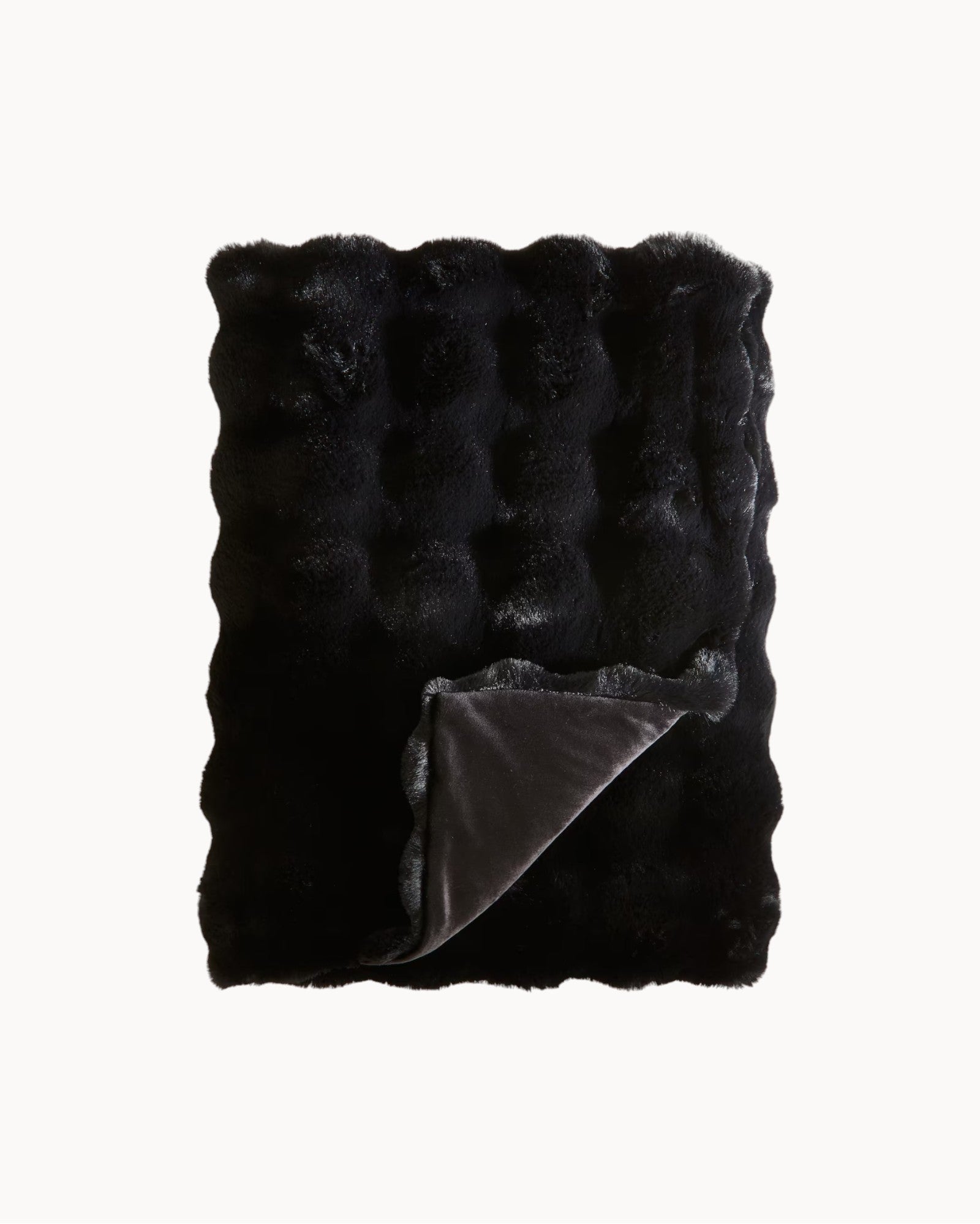 SUENTA Flauschiges Plaid Decke Kuschel 110x150 cm in Weiß/Braun/Schwarz Schwarz