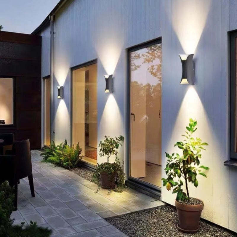 SUENTA Gebogene LED Wandleuchte Für Außenbereich Garten Flur Schwarz Klein 6W Kaltweiß