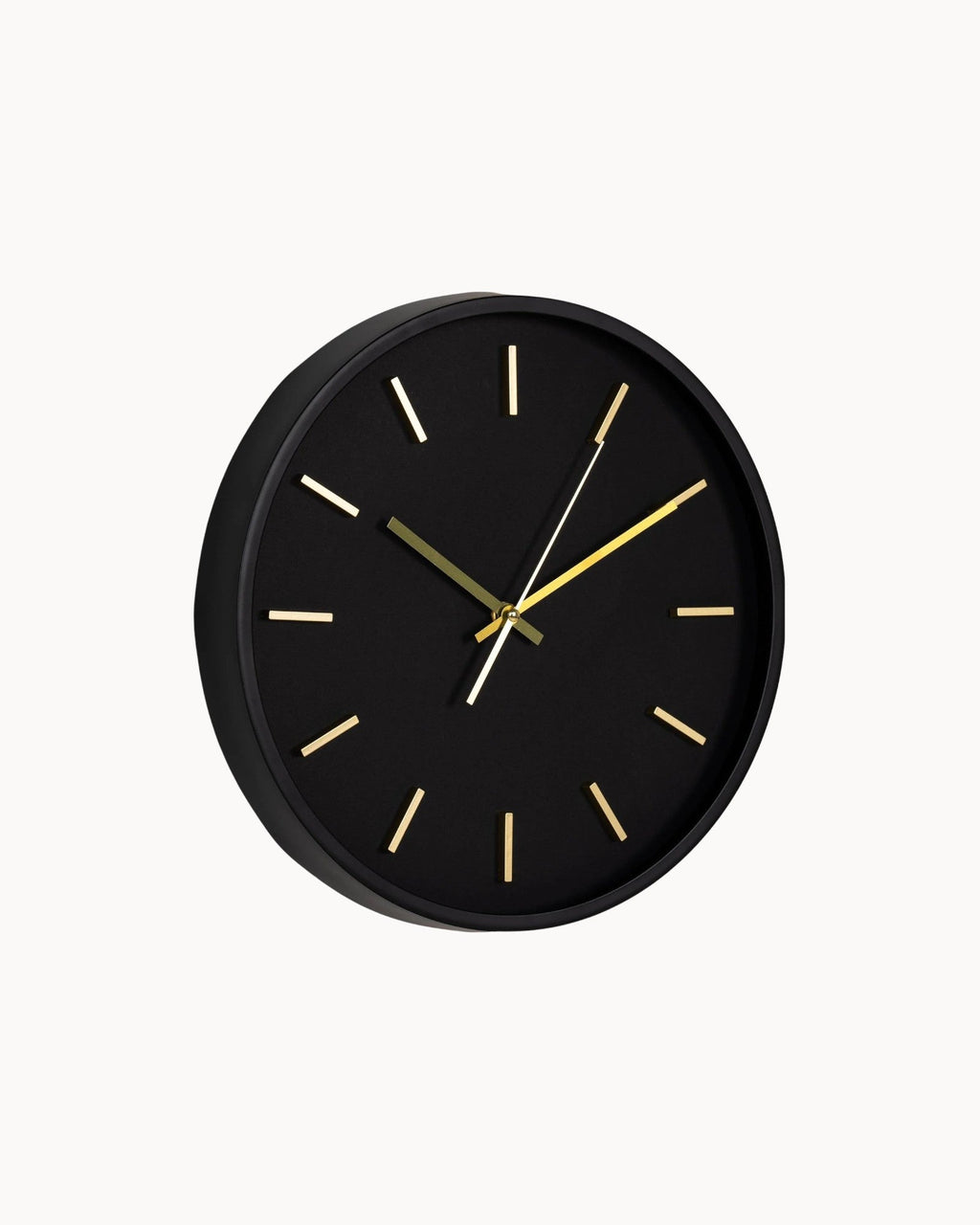 SUENTA Geräuschlose Wanduhr Modern Schwarz, Ø35 cm – Minimalistisches Design