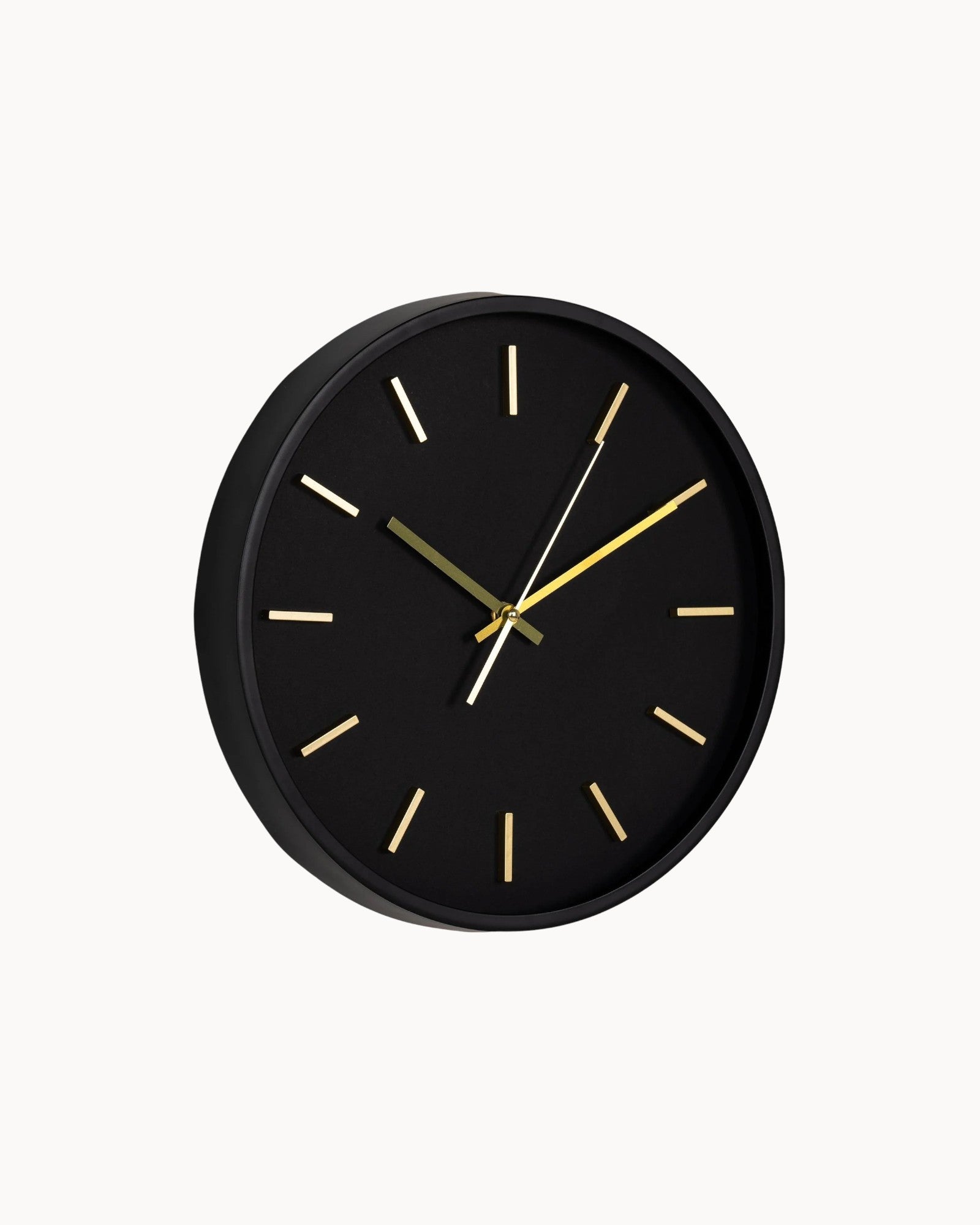 SUENTA Geräuschlose Wanduhr Modern Schwarz, Ø35 cm – Minimalistisches Design