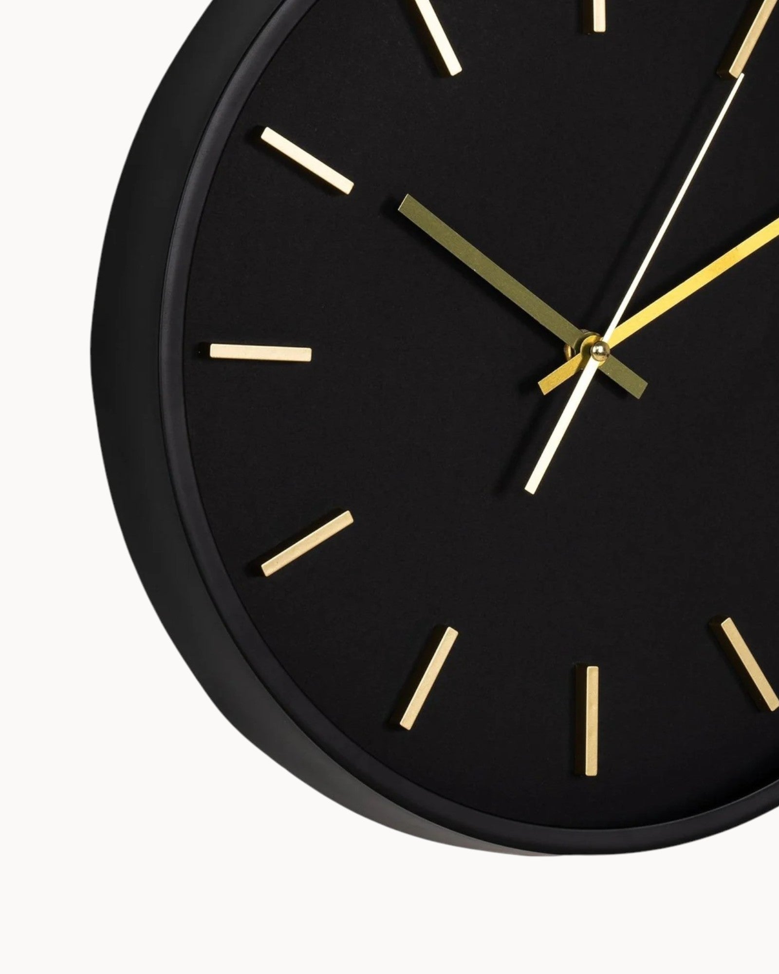 SUENTA Geräuschlose Wanduhr Modern Schwarz, Ø35 cm – Minimalistisches Design