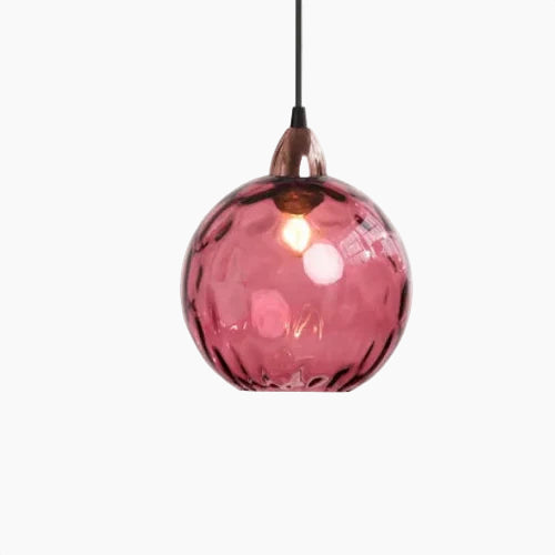 SUENTA Glaskugel Pendelleuchte Elegante Hängelampe Für Wohnzimmer Rosenfeuer
