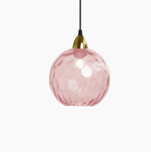 SUENTA Glaskugel Pendelleuchte Elegante Hängelampe Für Wohnzimmer Rosa