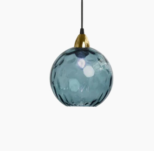 SUENTA Glaskugel Pendelleuchte Elegante Hängelampe Für Wohnzimmer Blau