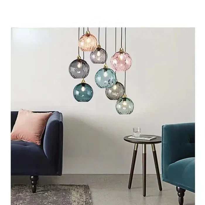 SUENTA Glaskugel Pendelleuchte Elegante Hängelampe Für Wohnzimmer