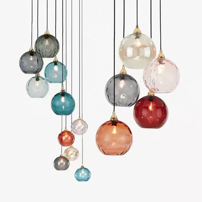 SUENTA Glaskugel Pendelleuchte Elegante Hängelampe Für Wohnzimmer
