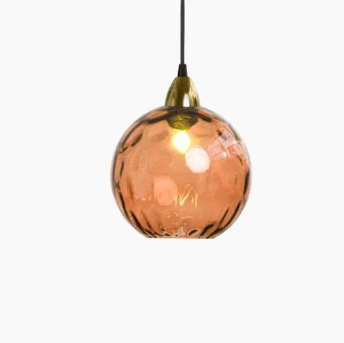 SUENTA Glaskugel Pendelleuchte Elegante Hängelampe Für Wohnzimmer Orange