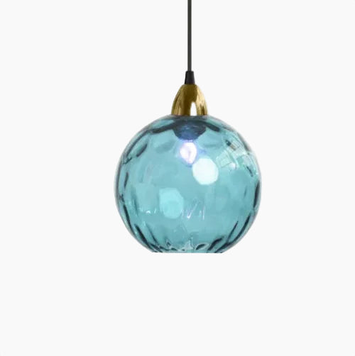 SUENTA Glaskugel Pendelleuchte Elegante Hängelampe Für Wohnzimmer Himmlisches Blau