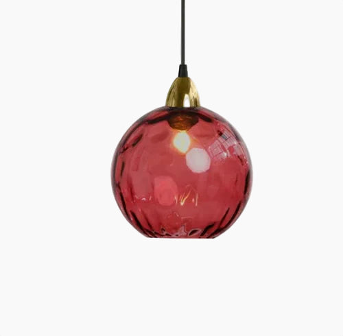 SUENTA Glaskugel Pendelleuchte Elegante Hängelampe Für Wohnzimmer Rot