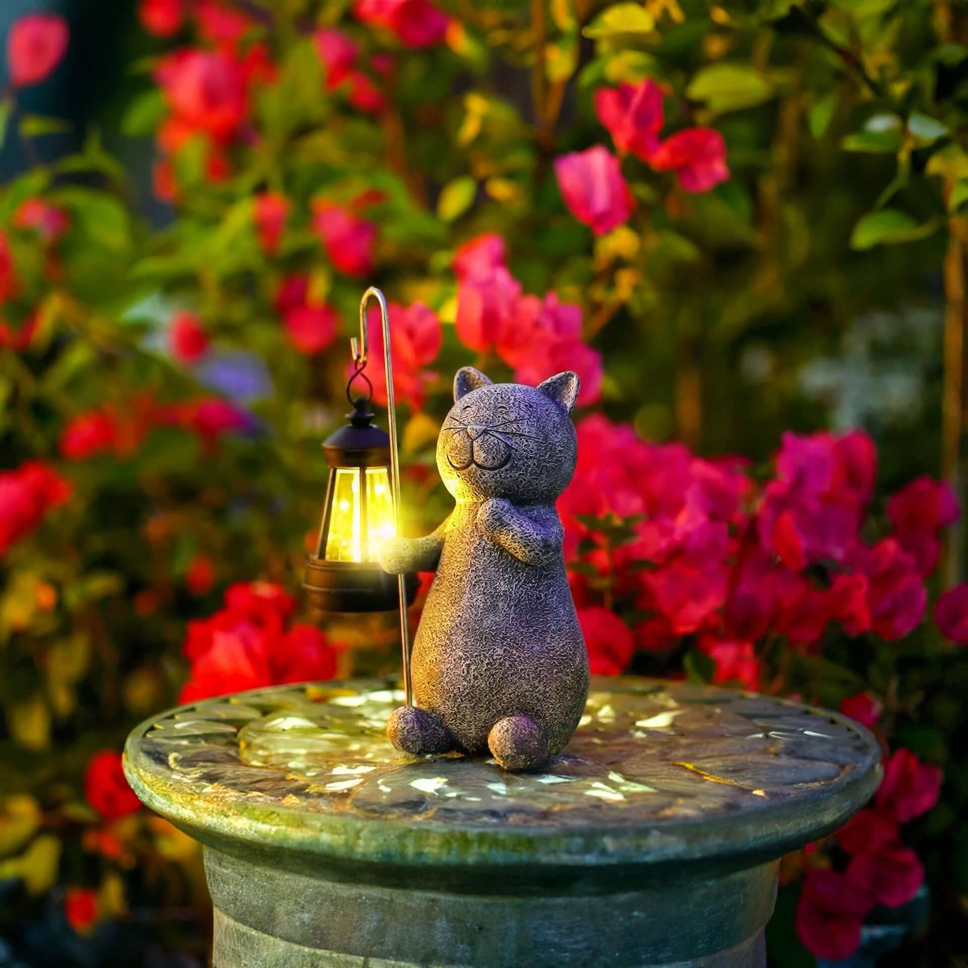 SUENTA Goldene Katzenlampe Für Garten Außenbereich Mit Solarzelle Default