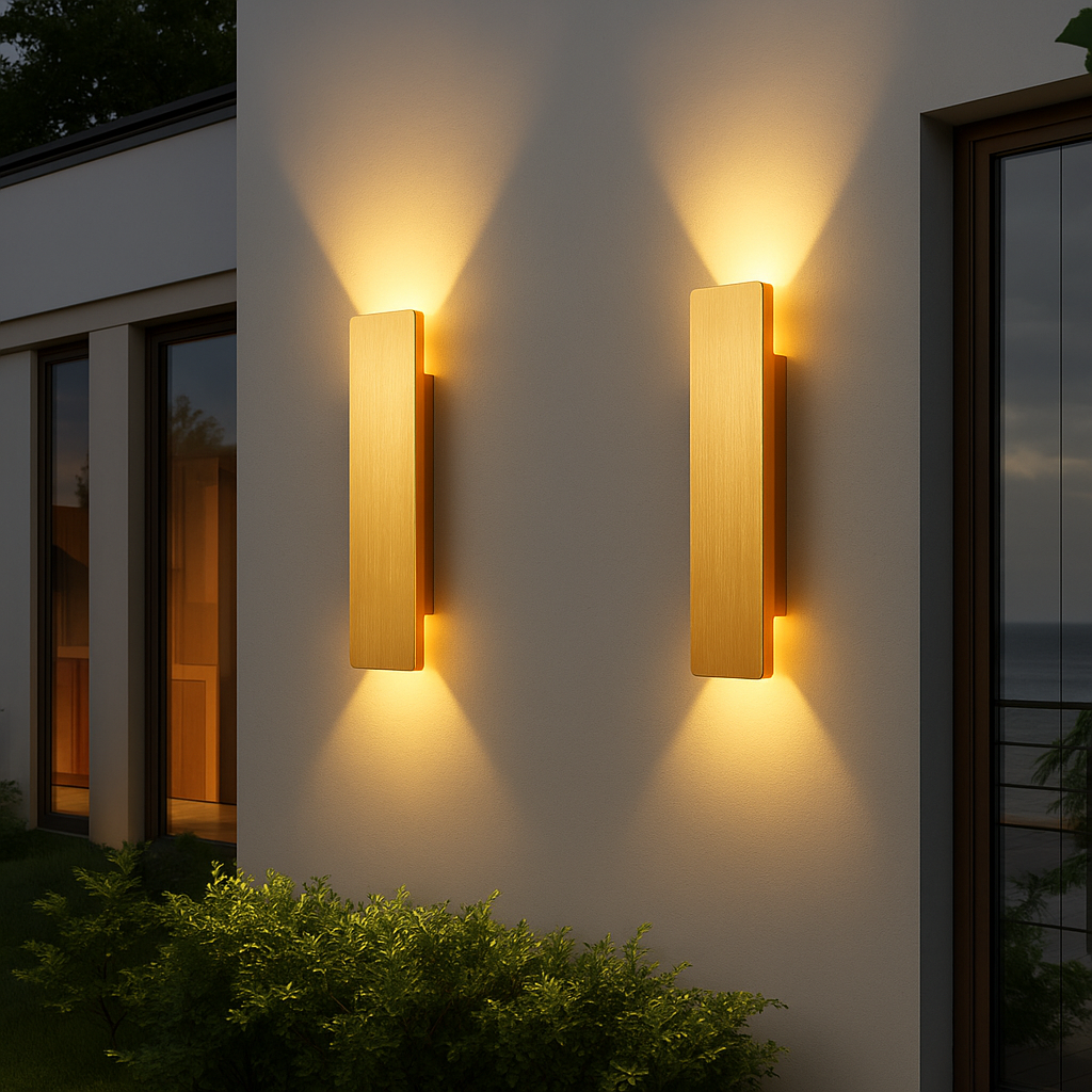 SUENTA Goldene LED Außenleuchten Wetterfest Outdoor Stil Langlebig